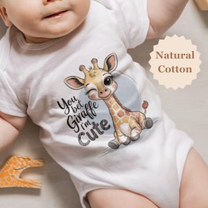 Funny Giraffe Baby Onesie®, Cute Animal Baby Bodysuit, You Bet Giraffe I&#39;m Cute, Baby Shower Gift, Funny Baby Outfit, Newborn Clothes