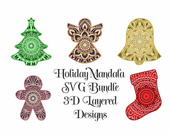Download Christmas Mandala Etsy 3D SVG Files Ideas | SVG, Paper Crafts, SVG File
