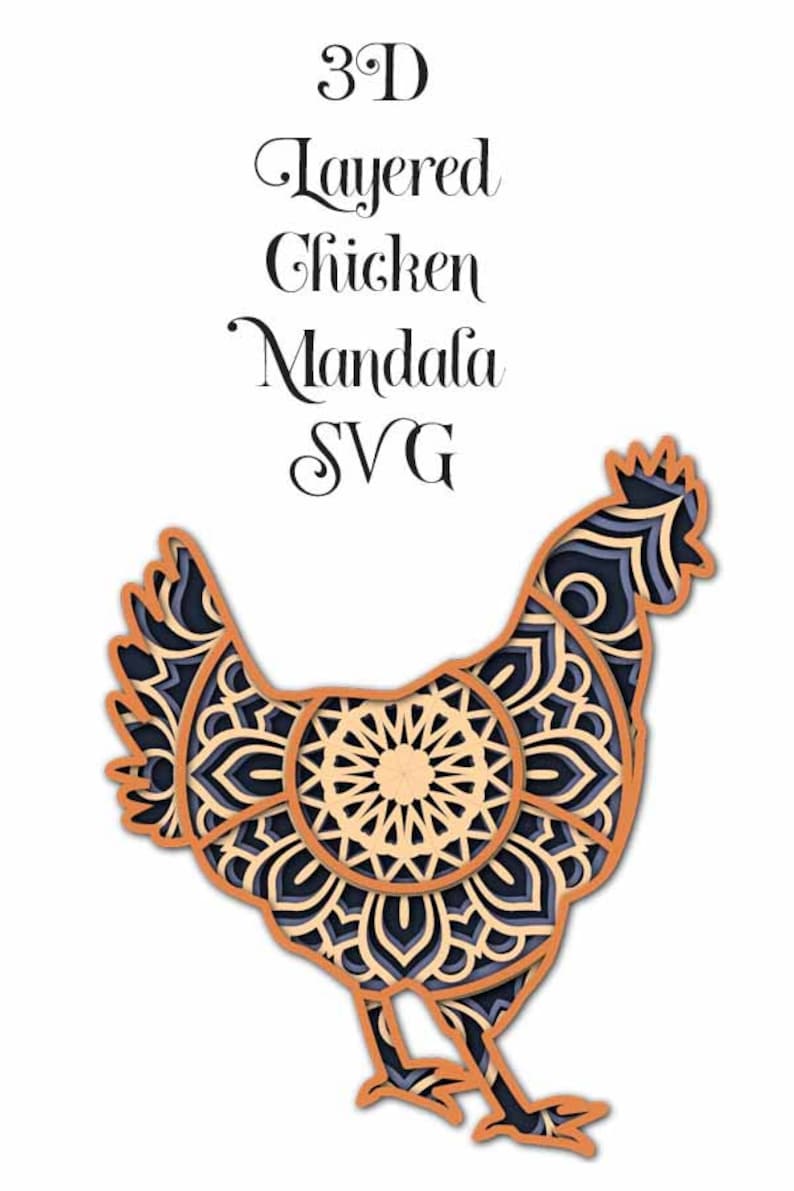 Download 3D Layered Chicken Mandala SVG file layered cut file 4 | Etsy