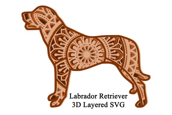 Download 3d Dog Mandala Svg File Labrador Retriever Cut File 5 Layers Etsy
