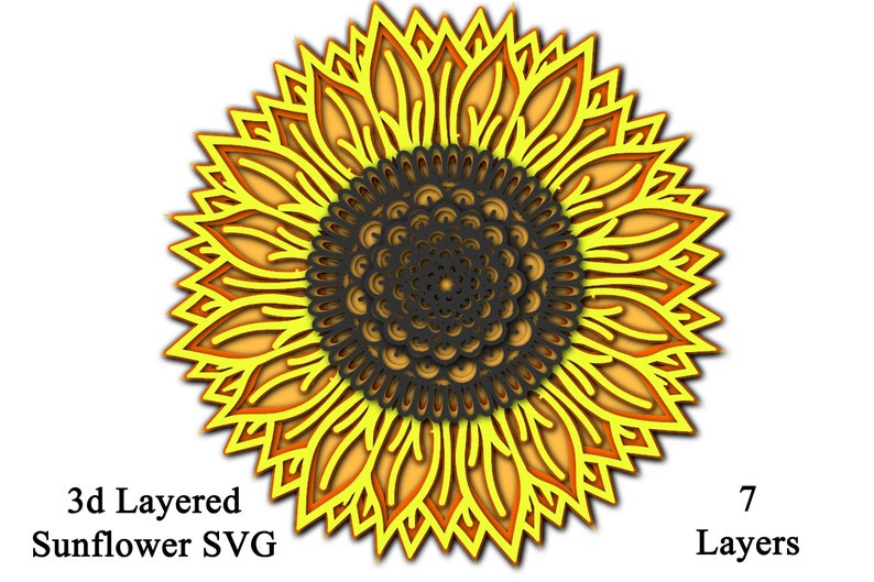 Download Layered Sunflower SVG file 7 layer 3D sunflower for ...