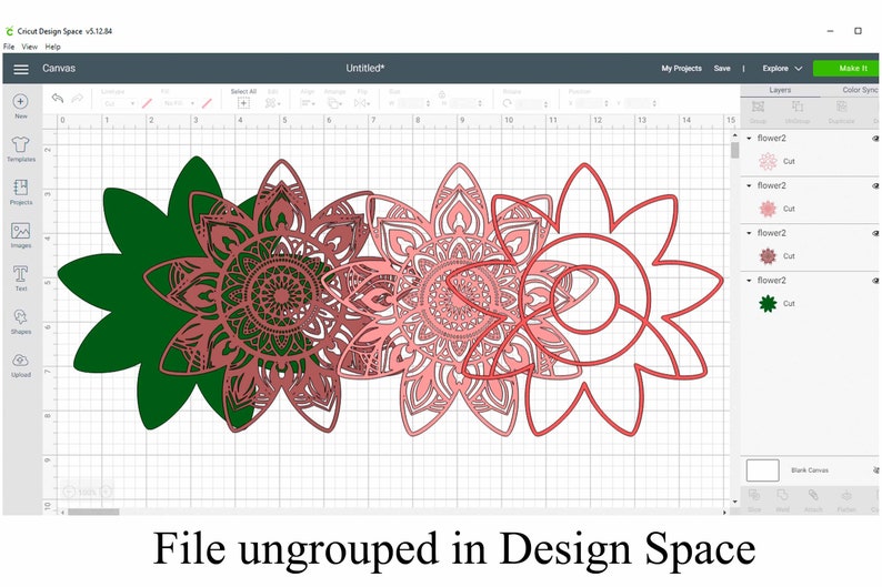 Download Flower Mandala 3D Layered SVG file 4 layers Paper Cutting ...