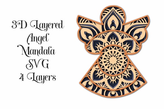 Download Angel SVG Layered Mandala for cutting machines 4 layers | Etsy