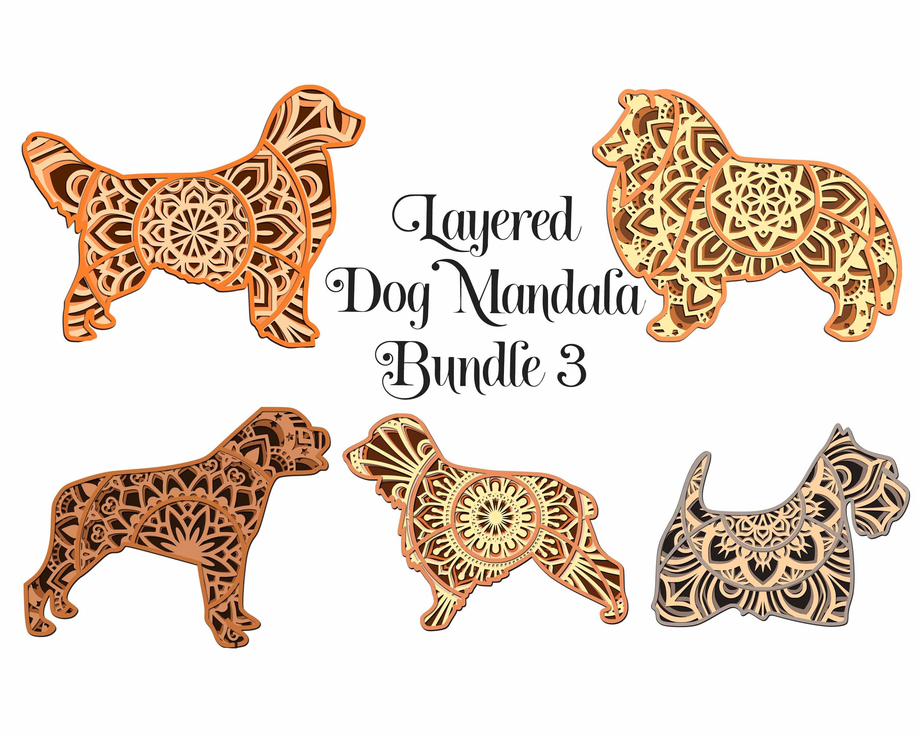 Download Dog Mandala Svg Layered Mandala Bundle Volume 3 5 Dog Breeds Etsy