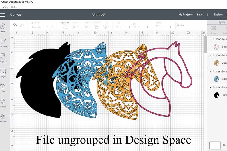 Download 3D Layered Horse Mandala SVG file layered cut file 4 ...