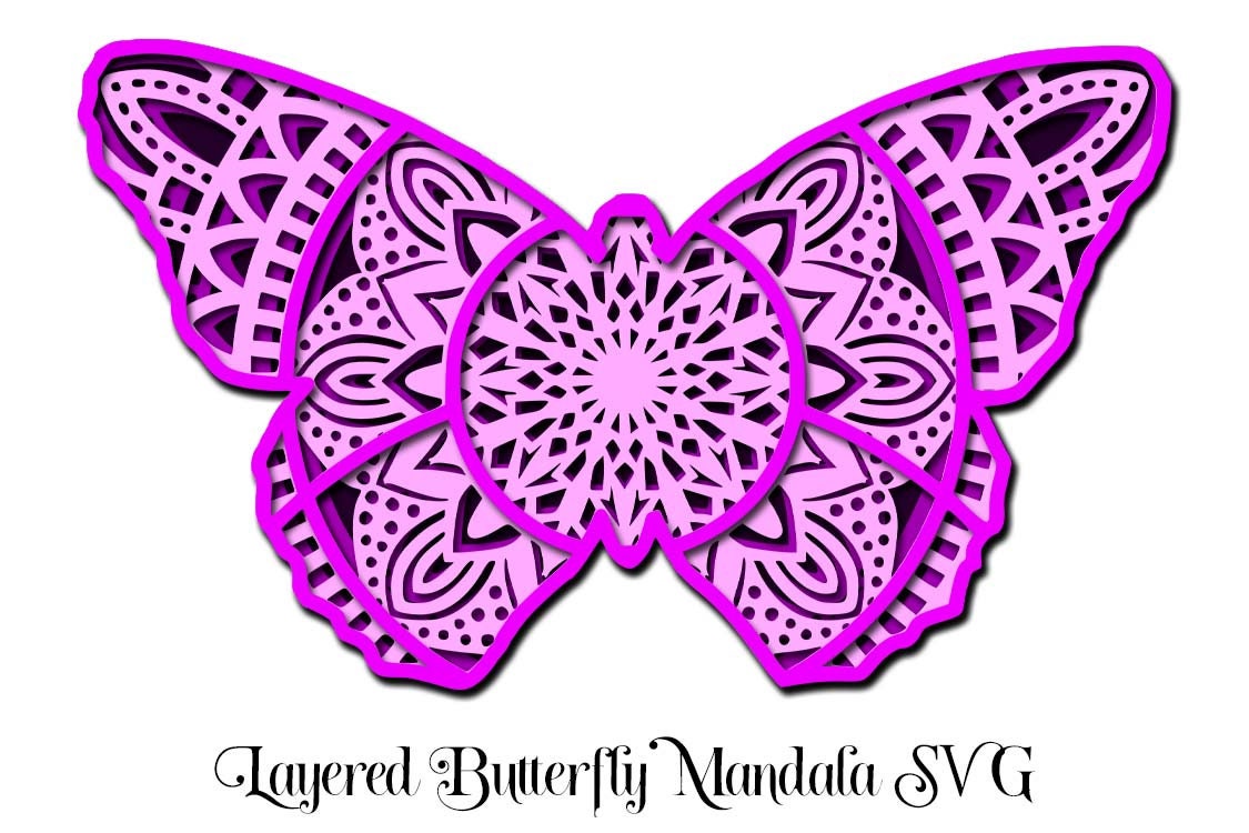 Download Butterfly Mandala Layered SVG file 4 layers | Etsy