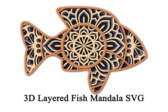 Download 3d Layered Fish Mandala Svg File Layered Cut File 4 Layers Etsy