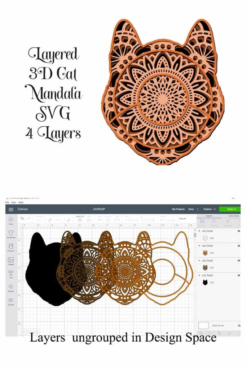 Download Halloween SVG Layered Mandala Bundle 5 designs bat ghost ...