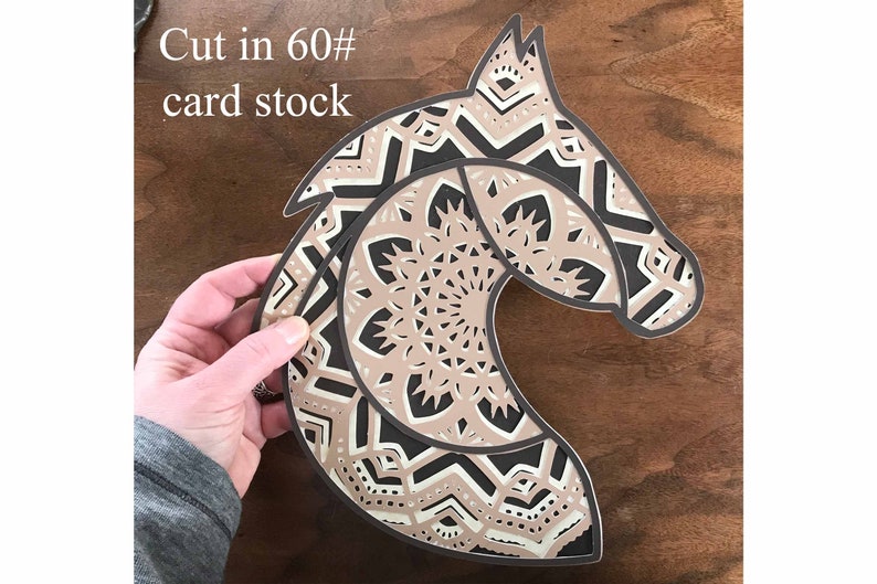 Download Clip Art Layered Cut File 4 Layers Svg 3d Layered Horse Mandala Svg File Art Collectibles