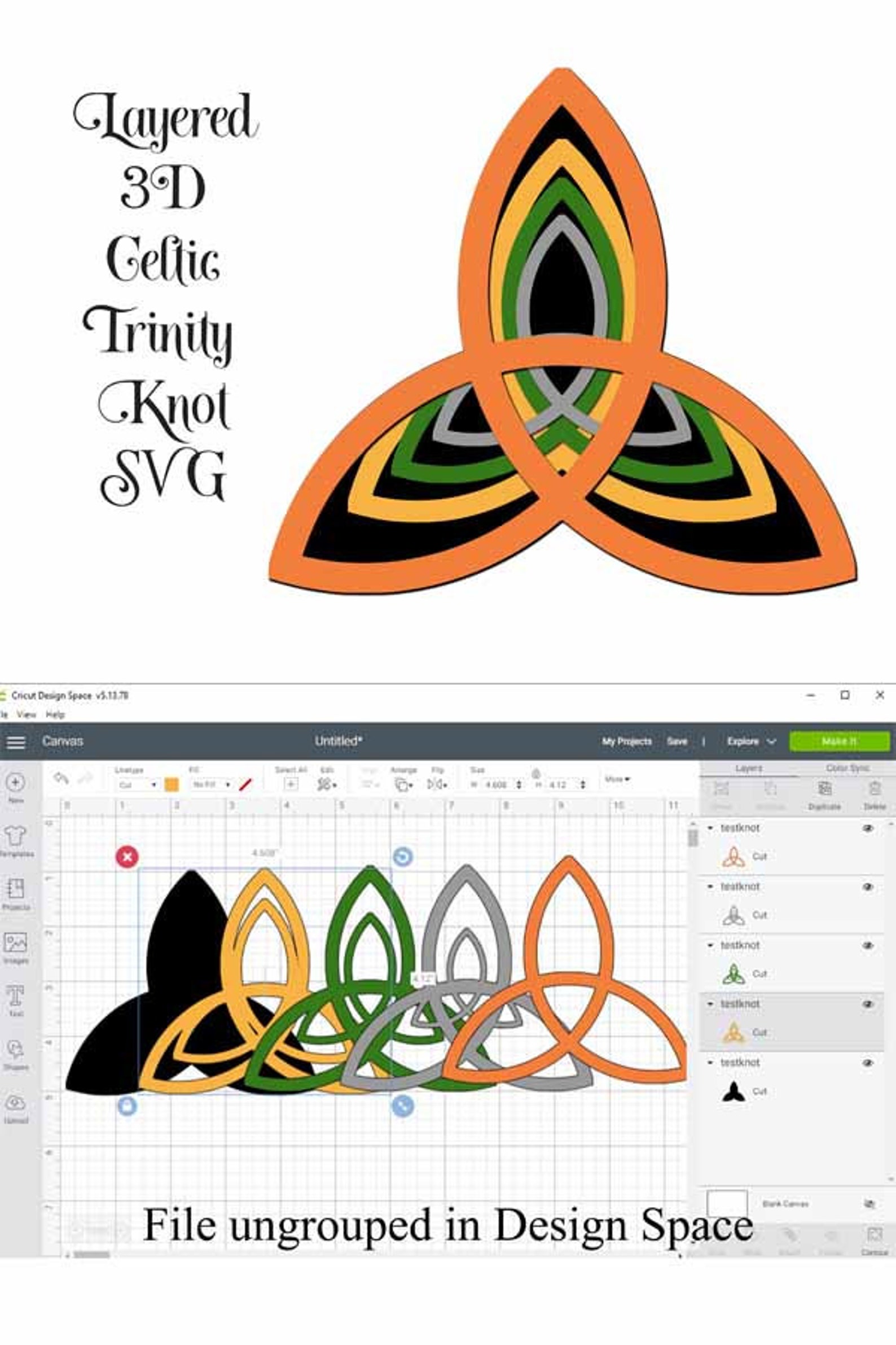 Download 3D Celtic Knot Layered SVG file layered cut file for Cricut | Etsy