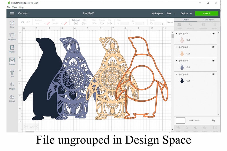 Download Clip Art 4 Layers Penguin Mandala 3d Layered Svg File Paper Cutting Art Collectibles