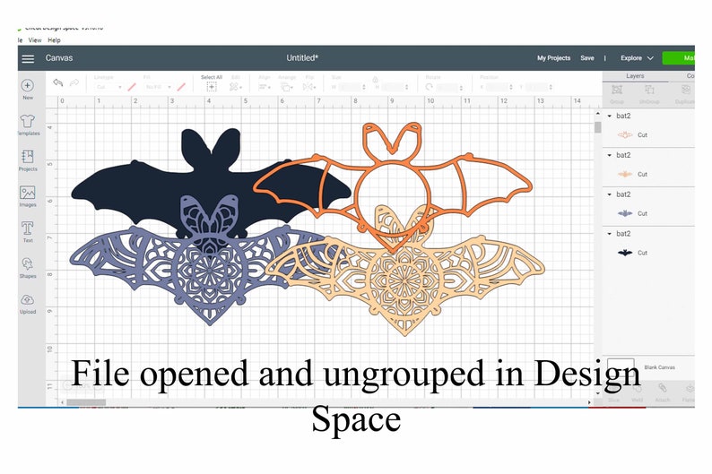 Download 3D Halloween Bat Couches Mandala SVG fichier fichier coupé en | Etsy