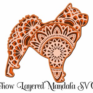 3D Layered Chow Mandala SVG file, layered cut file, 4 layers Dog Breed SVG