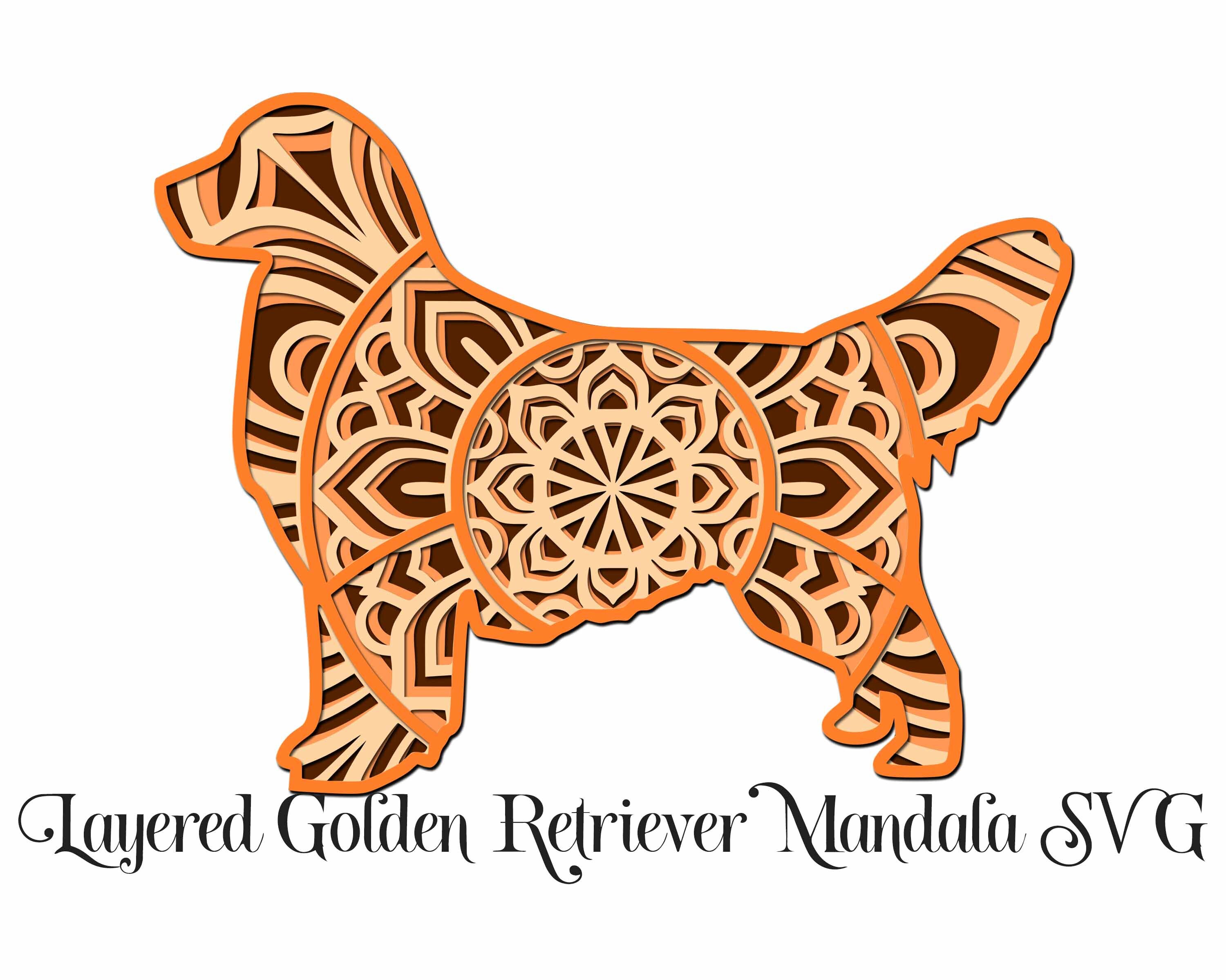 Download Golden Retriever Svg File Layered Mandala Cut File 4 Layers Etsy