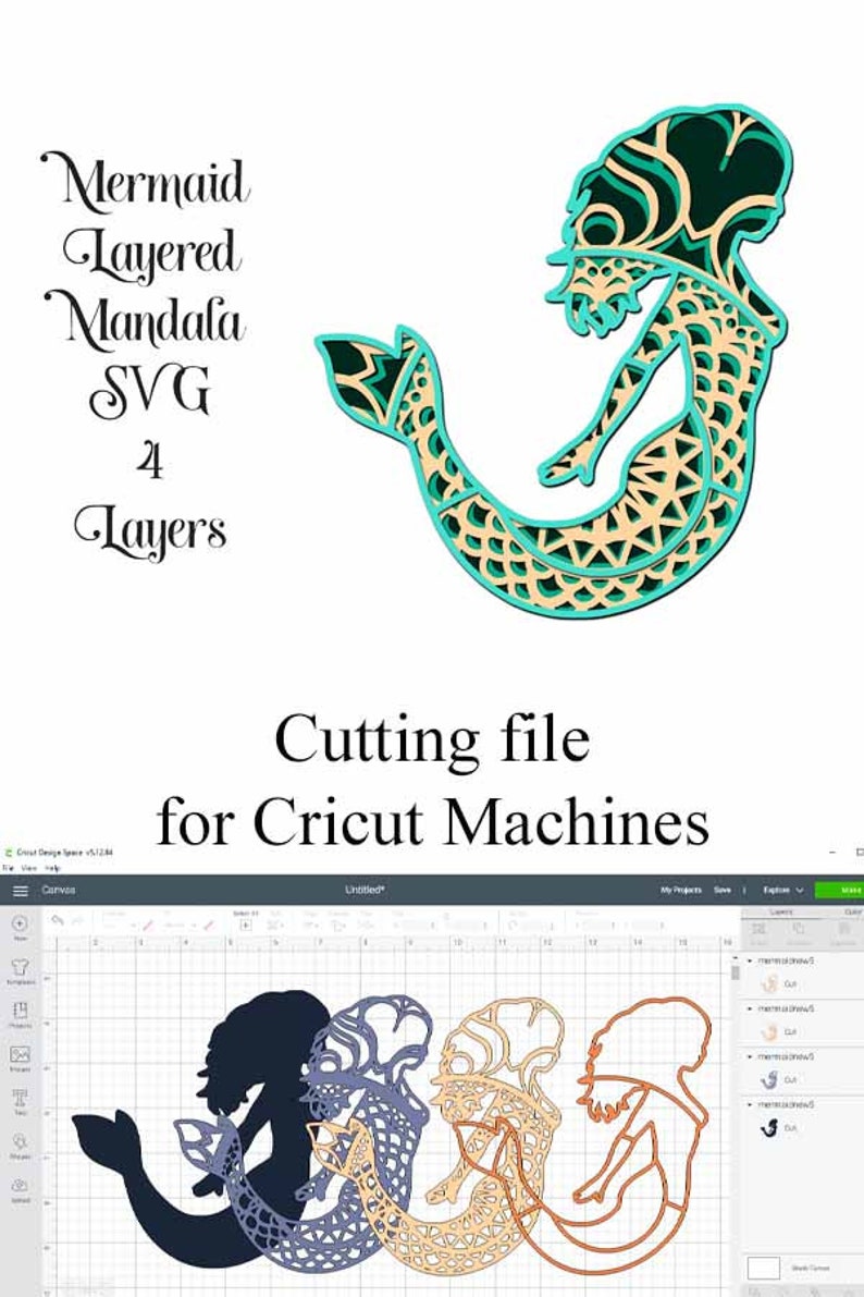 Free Free 345 Mermaid Layered Svg SVG PNG EPS DXF File