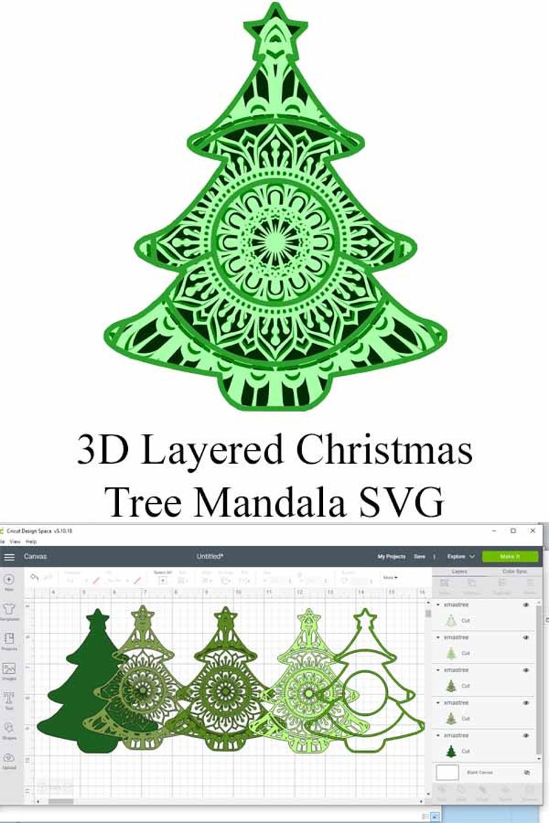 Download Christmas SVG Layered Mandala Bundle 5 Holiday designs | Etsy