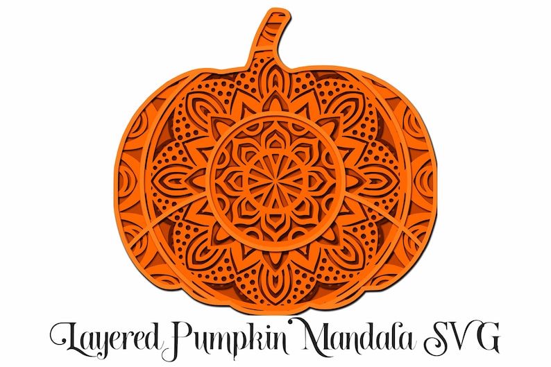 3D Layered Pumpkin Mandala SVG File Layered Cut File 4 - Etsy