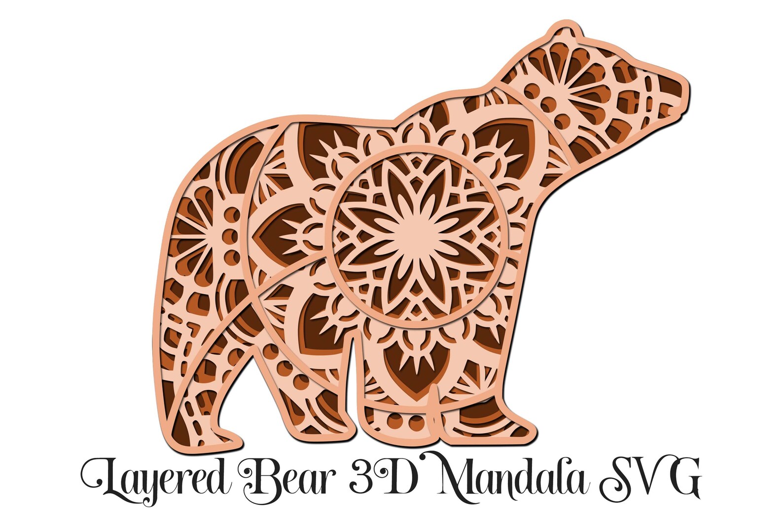Download Bear Mandala SVG fichier 3D couches mama bear cut fichier ...