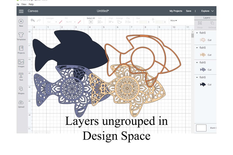 Download 3D Layered Fish Mandala SVG file layered cut file 4 layers ...