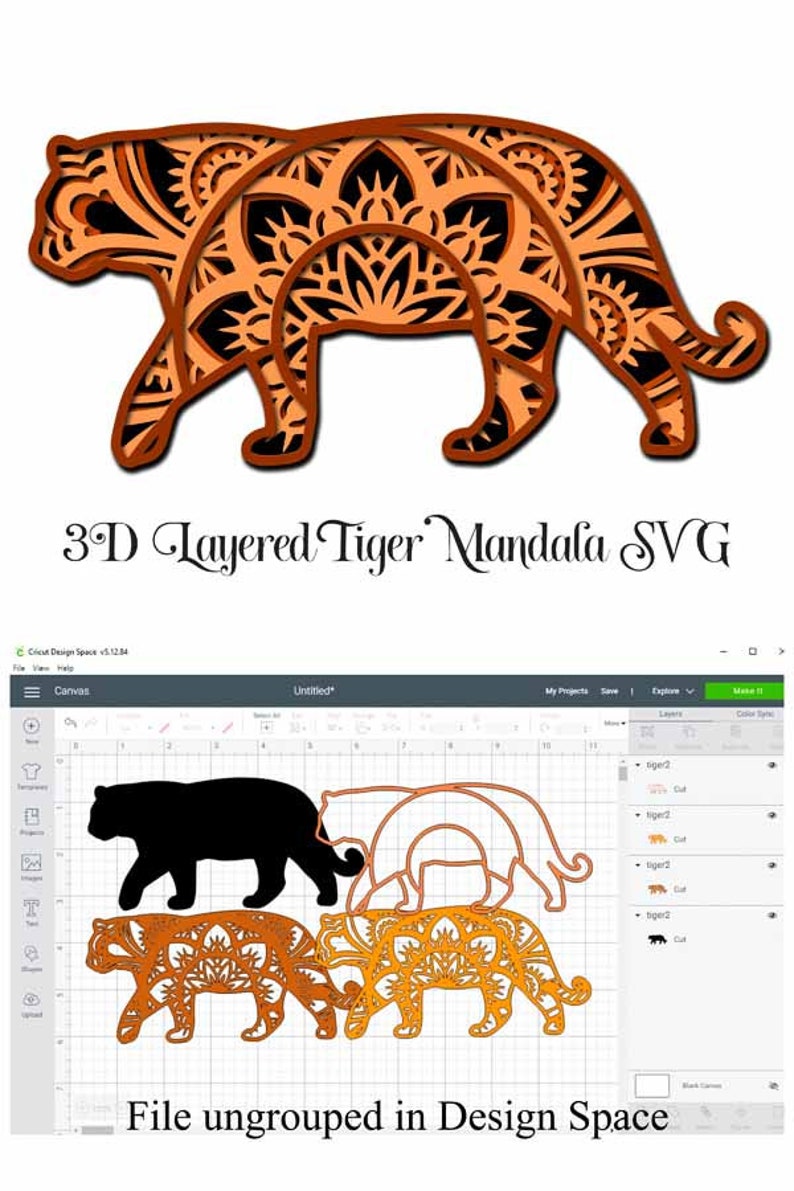 Download Zoo Animal SVG Layered Mandala Bundle Camel Tiger Bear | Etsy