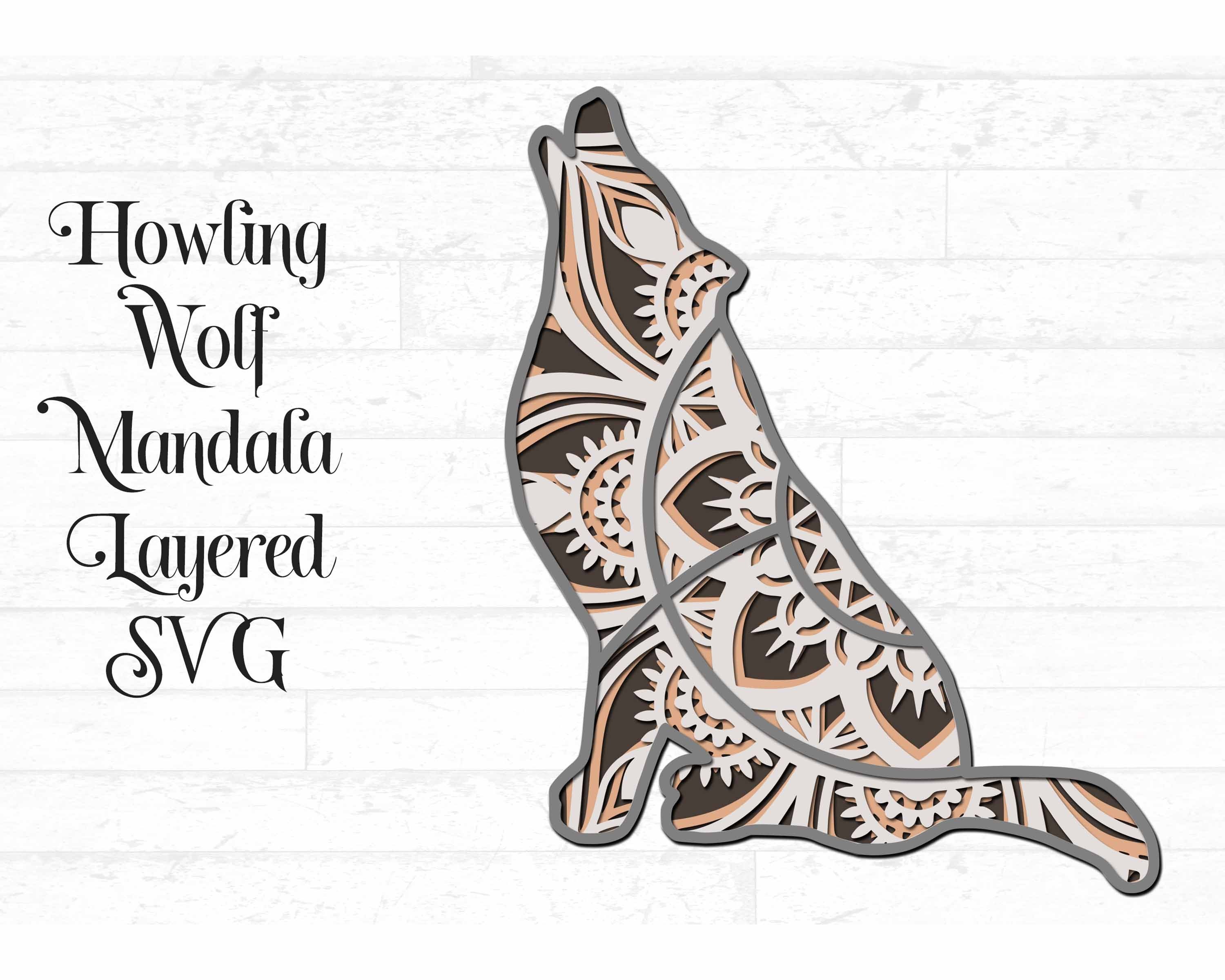 Free Free Layered Wolf Mandala 501 SVG PNG EPS DXF File