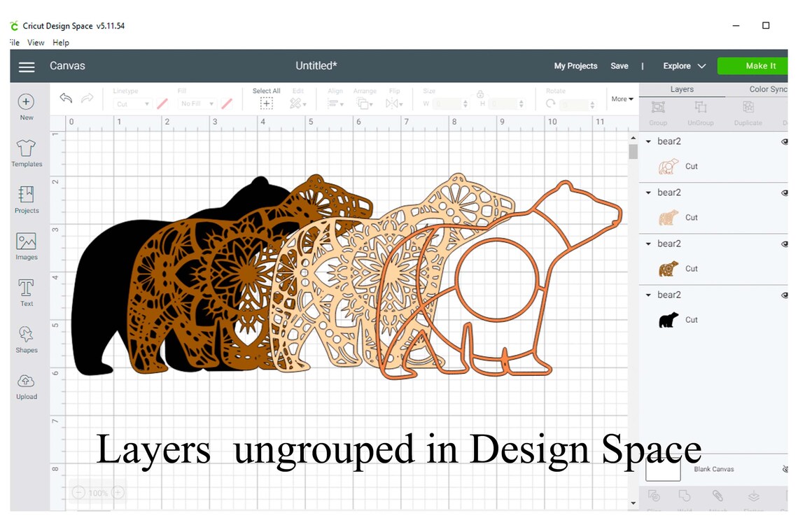 Download Bear Mandala SVG fichier 3D couches mama bear cut fichier ...