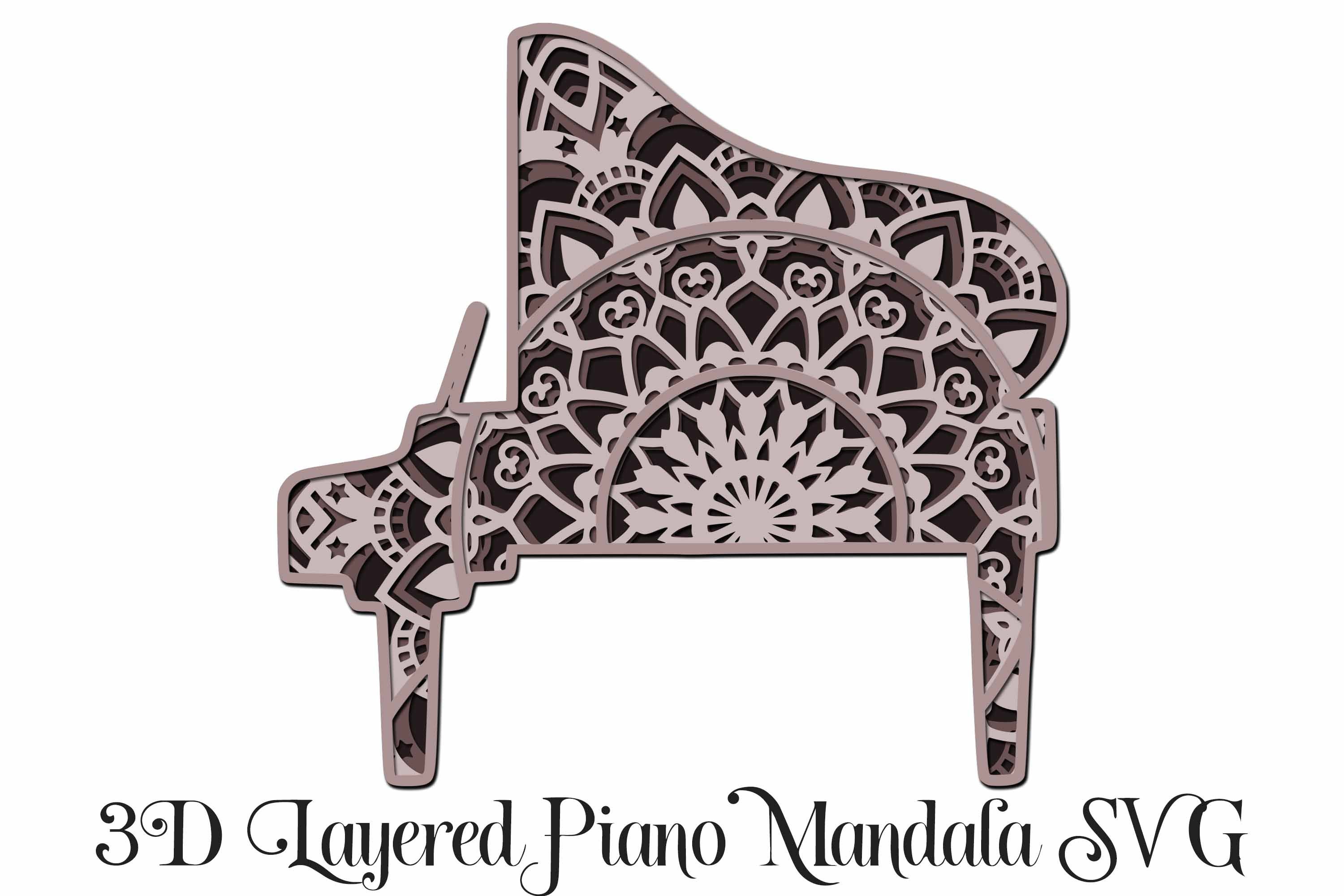 Download Piano Layered Mandala 3d Layered Svg File 4 Layers For Etsy