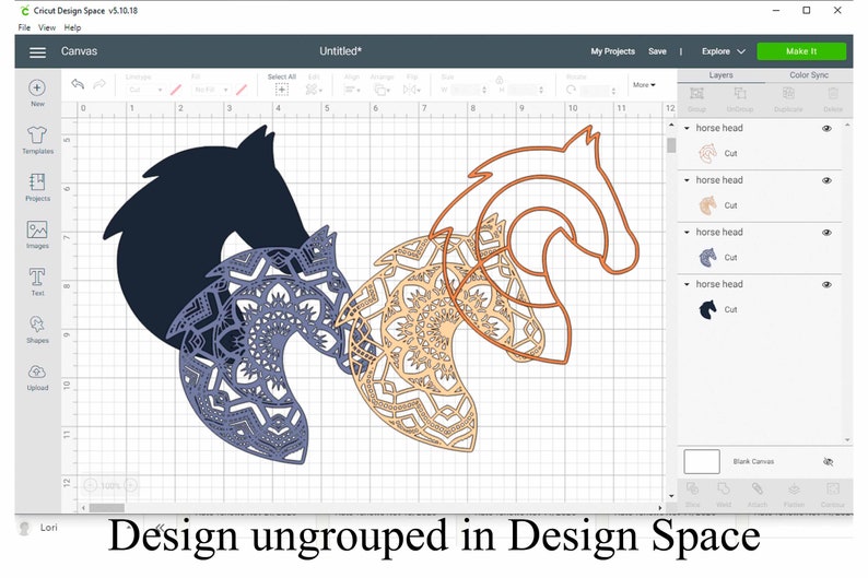 Download 3D Layered Horse Mandala SVG file layered cut file 4 ...