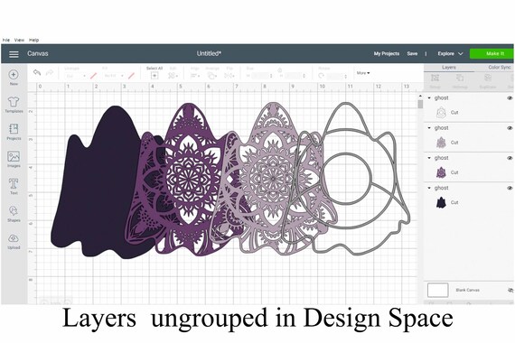 Download 3d Halloween Ghost Layered Mandala Svg File Layered Cut File Etsy