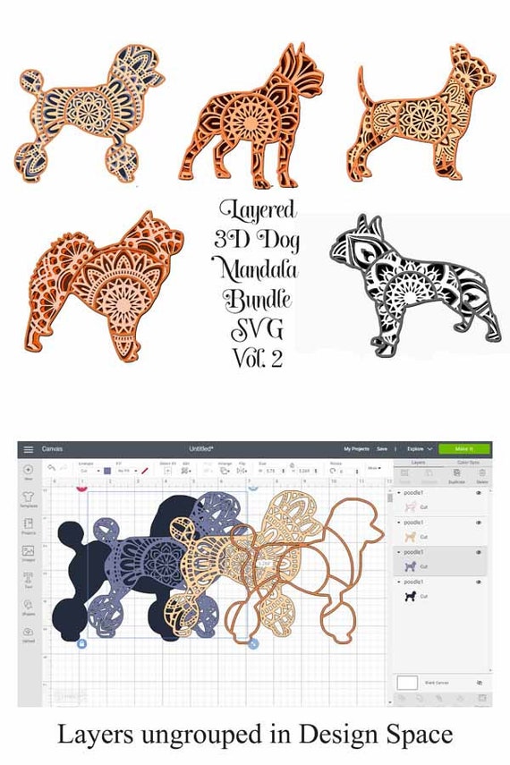 Download Dog Mandala Svg Layered Mandala Bundle Volume 2 5 Dog Breeds Etsy