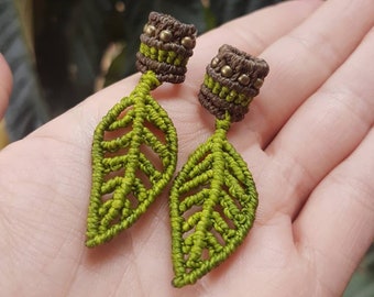 Dread bead dread jewelry with leaf // Macrame dread bead 8 mm dreadlock hair jewelry AUTUMN LEAVES