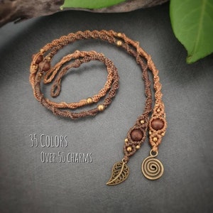 33 cm macrame dreadwrap single color with pendant // Hairwrap micro macrame dread dread accessory dread jewelry hair jewelry fake dread