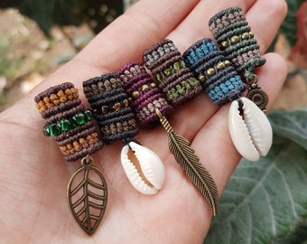 Dread bead dread jewelry macrame dreadlock dreadbead 8 mm SPARROW MIX // hair jewelry customizable