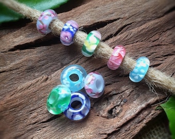 6mm Dreadperle Dreadschmuck // Glas Donut Großlochperle Dreadlock Wikinger