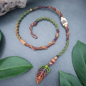 HANAHONUA COLLAB Unique Dreadwrap Madera Natural Dread Bead Macrame Leaf // Dread Jewelry Hairwrap // Fakedread Farbverlauf