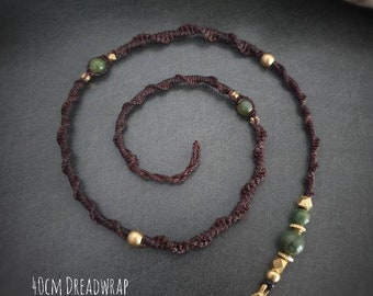 40 cm Dreadwrap Hairwrap with semi-precious stone beads // Hairwrap Micromakrameedread Dread jewelry Hair jewelry Fakedread customizable