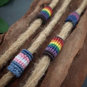 Dread bead macrame dread jewelry RAINBOW dreadbead 8 mm // dreadlock dread accessory hair jewelry image 3