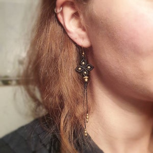 Macrame PIXIE earrings flower earrings blossom earrings // floral macrame earrings, customizable