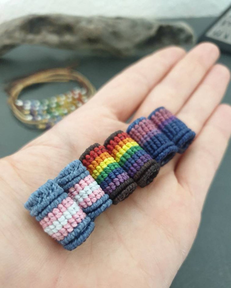 Dread bead macrame dread jewelry RAINBOW dreadbead 8 mm // dreadlock dread accessory hair jewelry image 4