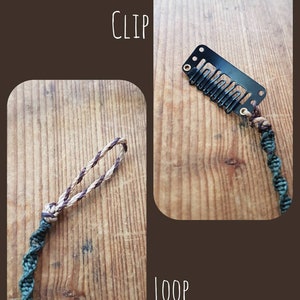 33 cm Macrame Dreadwrap effen met hanger // Hairwrap Micromakrameedread Dreadaccessoire Dread sieraden Haarsieraden Fakedread afbeelding 10