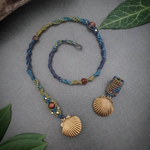 Dreadschmuck SET Makramee Dreadwrap Dreadperle MERMAID Mit Muschel dreadschmuck-set-makramee-dreadwrap-dreadperle-mermaid-mit-muschel