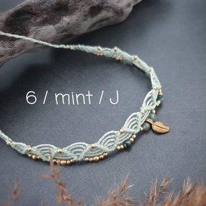 Makramee Choker boho // zierliche Halskette mit Halbedelsteinperlen Messing // personalisierbar Bild 10