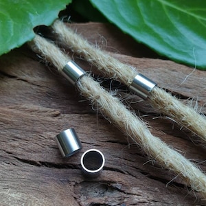 Contas para dreadlocks, contas grandes com furos, tubo prateado de aço inoxidável (3-5 peças), 6 mm de diâmetro // Contas para cabelo e barba para dreadlocks