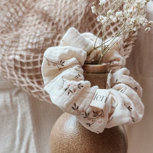 Scrunchie Blütenzweige | Musselin Scrunchie | Bio Baumwolle | Herbst Scrunchie