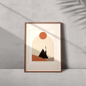 A-Frame Print, BoHo Print, Mountain A-Frame Cabin Print, Mountains, Minimalistic Design
