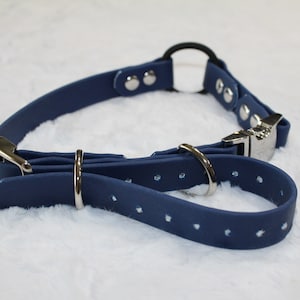 Ready to Ship: 3/4&quot; Wide E-Collar Strap with Quick Release and Bungee, Navy