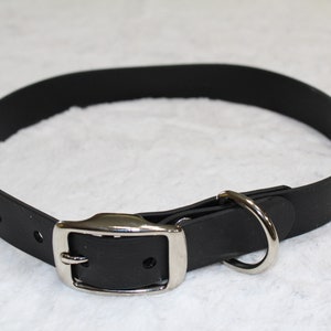 Ready to Ship-1&quot; Biothane Collar Black Adjusts 20&quot;-23&quot;