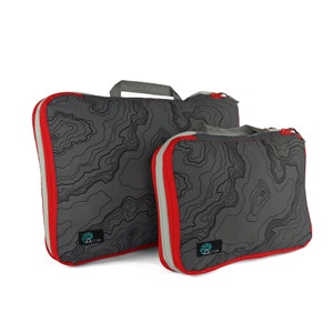 Compression Packing Cubes for Travel Separate Clean & Dirty Compartments Travel Luggage Organizer 2 Piece Set Terrain