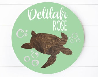 PERSONALIZED BABY name sign/wooden name sign/turtle decor/baby shower gift/bedroom decor/kids room decor/nursery decor/nursery name sign