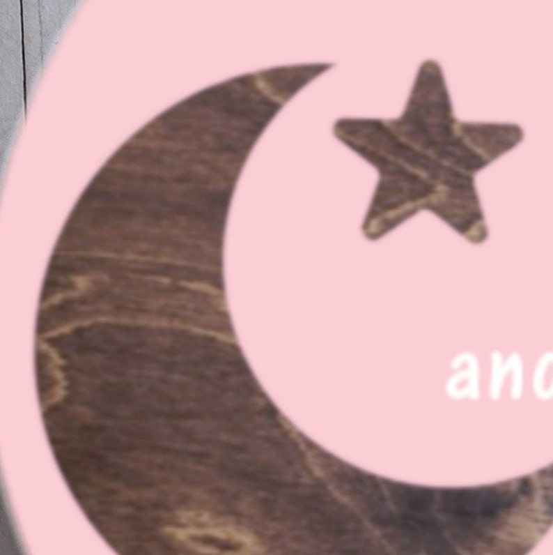 MOON AND STARS Nursery Decor/shoot for the Moon/wooden Etsy